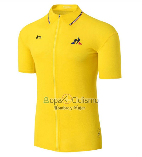 Coq Sportif Tour DE Francia Ropa Ciclismo Culotte Corto 2017 Hombre Mangas Cortas AMarillo